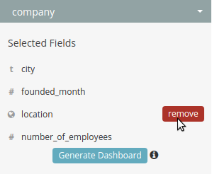 Remove selected field.