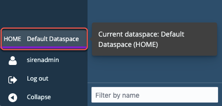 Dataspace selection button