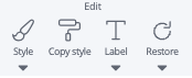 Edit settings in the toolbar