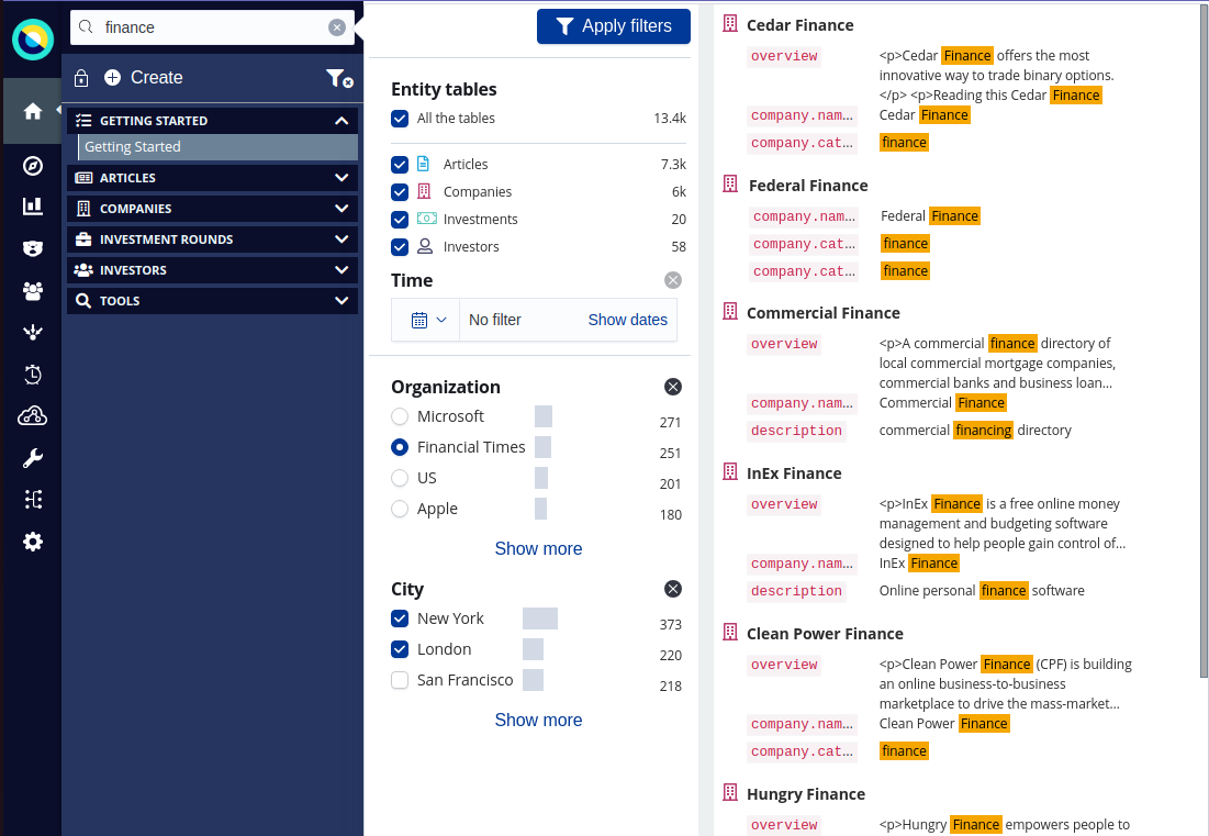 Dynamic filters