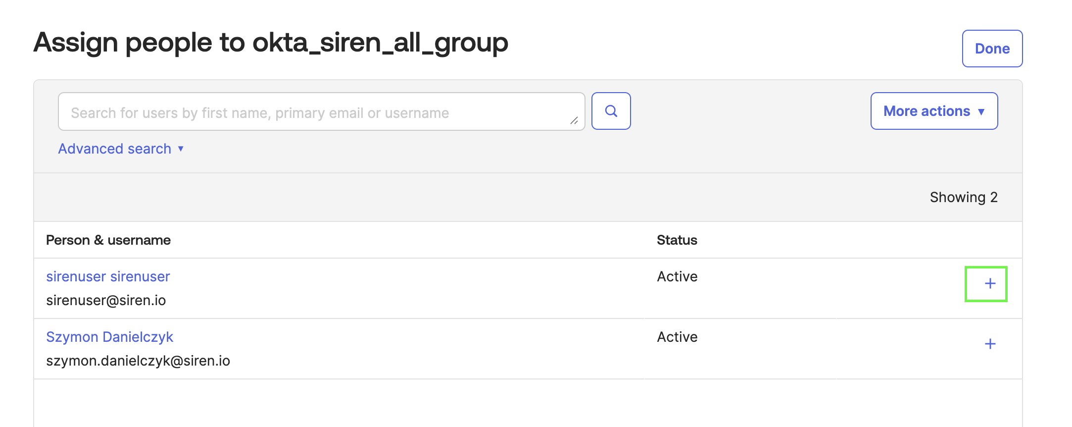 Assign people to groups