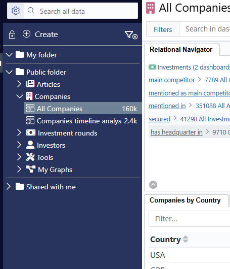 Folders in the sidebar